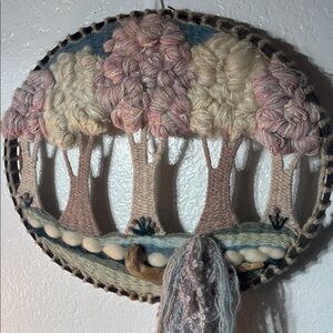 Natural needle weaving by Peggy herrick wal art fiber art yarn woven tapestry